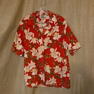Tropical Red Floral Men's Shirt